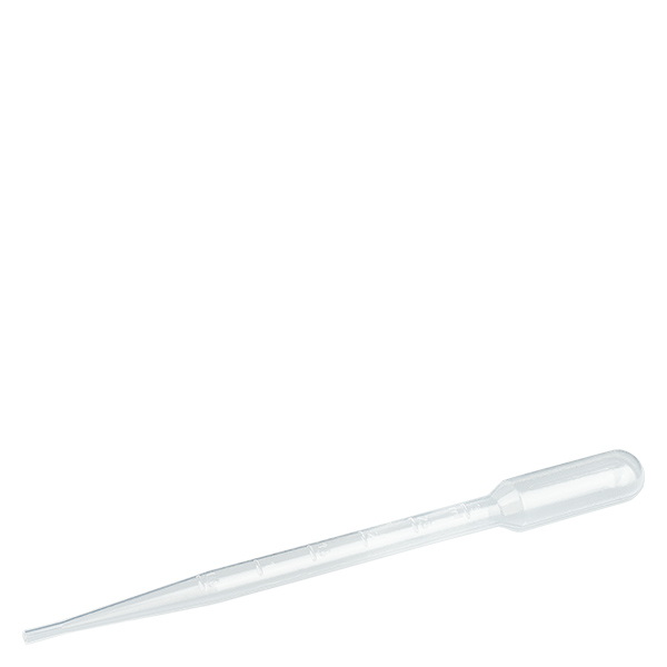 Transferpipette, nominel volumen: 3,5 ml, (LxB): 155 x 15 mm, materiale: LD-PE, transparent, dråbestørrelse: 35 µl - 55 µl, indsprøjtningsgrad op til 3 ml, 500 stk/karton