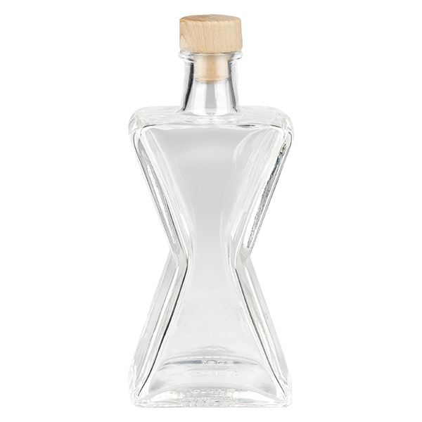 200 ml glasflaske »Persiflage« med træhåndtag og prop UNiTWIST®