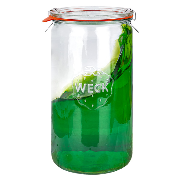 Sæt med 6 Weck-krukker 1590 ml cylindriske krukker, 1,5 liter Briller Sæt med 6 Weck-krukker 1590 ml cylindriske krukker, 1,5 liter Briller