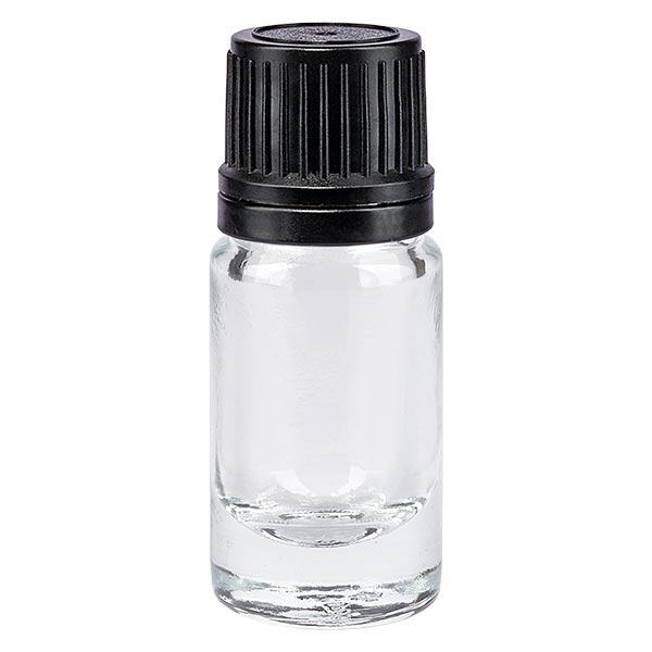 Apoteksflaske klar 5ml dryp v. Pr. 1mm sort OV Apoteksflaske klar 5ml dryp v. Pr. 1mm sort OV