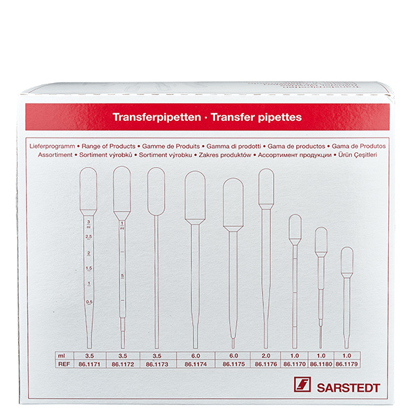 Transferpipette, nominel volumen: 6 ml, (LxB): 146 x 15 mm, materiale: LD-PE, transparent, dråbestørrelse: 20 µl - 30 µl, 400 stk./karton Transferpipette, nominel volumen: 6 ml, (LxB): 146 x 15 mm, materiale: LD-PE, transparent, dråbestørrelse: 20 µl - 30 µl, 400 stk./karton