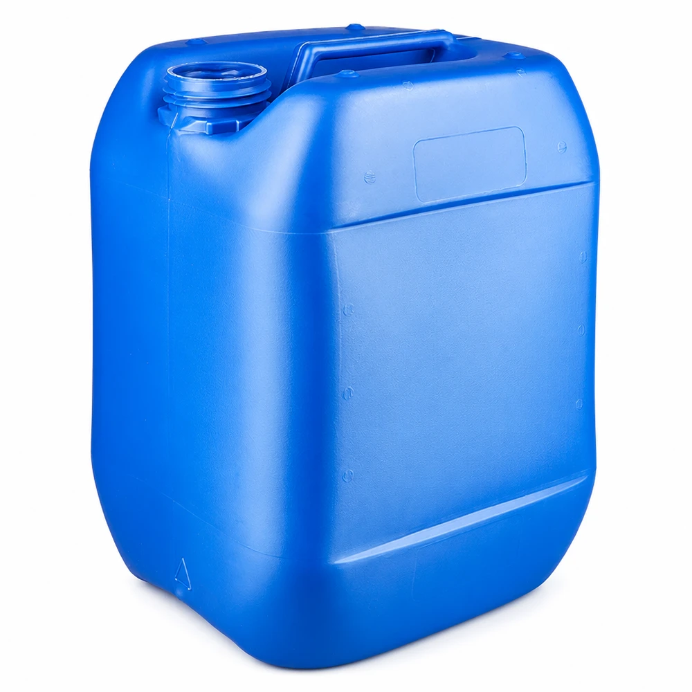 10 liters dunk, blå uden låg Blå plastdunk på 10 liter uden låg, med bærehåndtag, fremstillet af HDPE