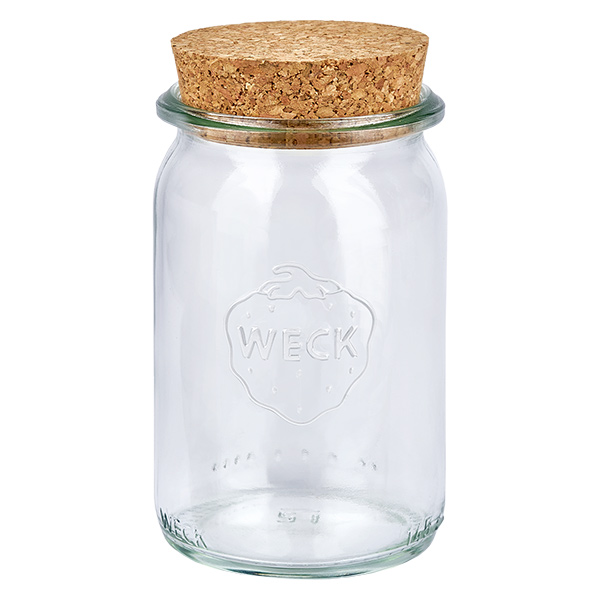 145 ml cylinderglas WECK RR40 med kork natur