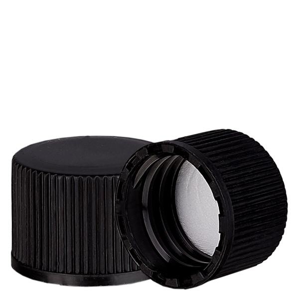 Skruehætte sort med PE-indsats