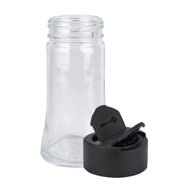 Salt-/krydderikrukke 95 ml med dobbelt strøer, sort Salt-/krydderikrukke 95 ml med dobbelt strøer, sort