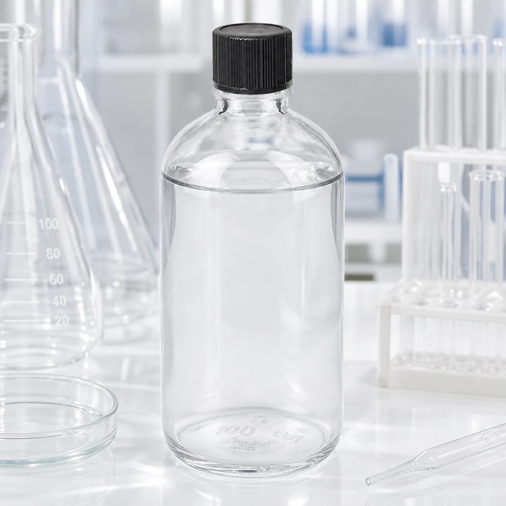 100 ml dråbeflaske 1 mm sort STD ClearLine UT18/100 Laboratoriemiljø med 100 ml ClearLine-dråbeflaske STD UT18 med sort prop og 1 mm åbning
