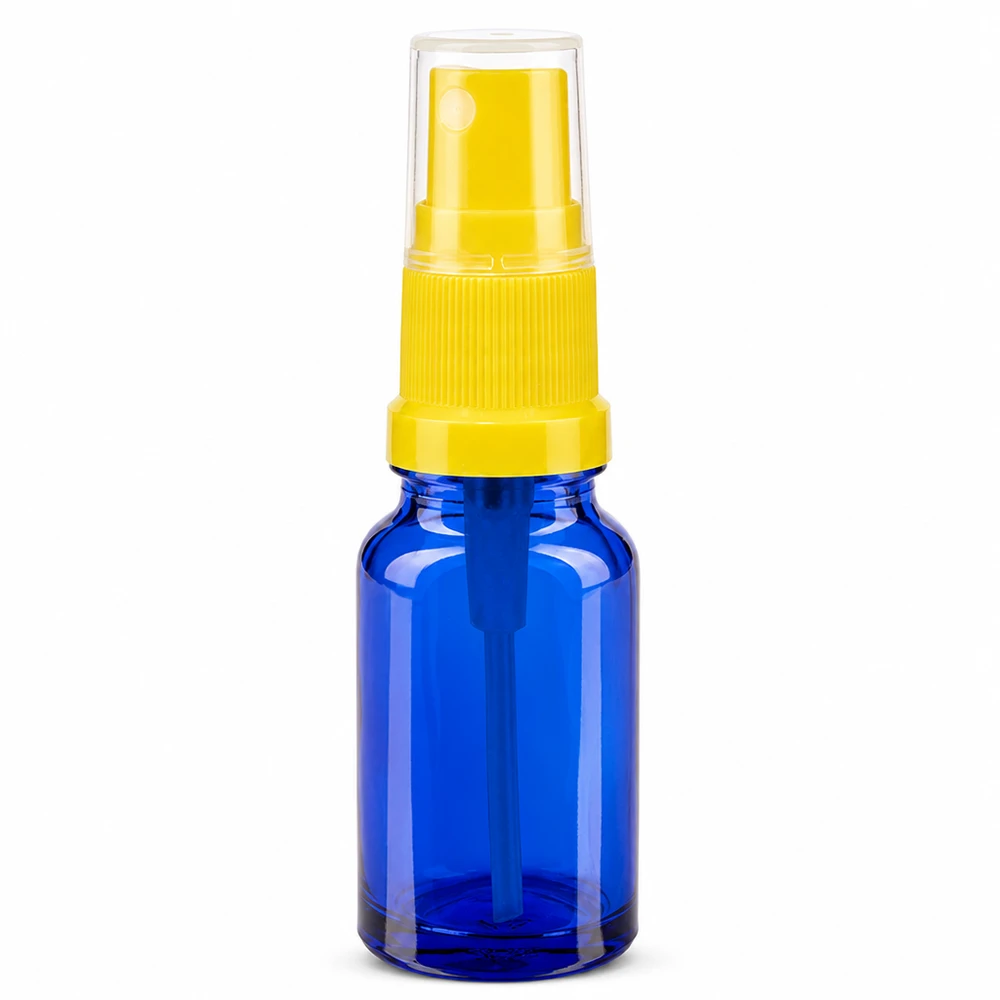 10 ml sprayflaske gul/tr. STD BlueLine UT18/10 10 ml sprayflaske gul transparent STD BlueLine UT18 10 glasflaske med spraypumpe