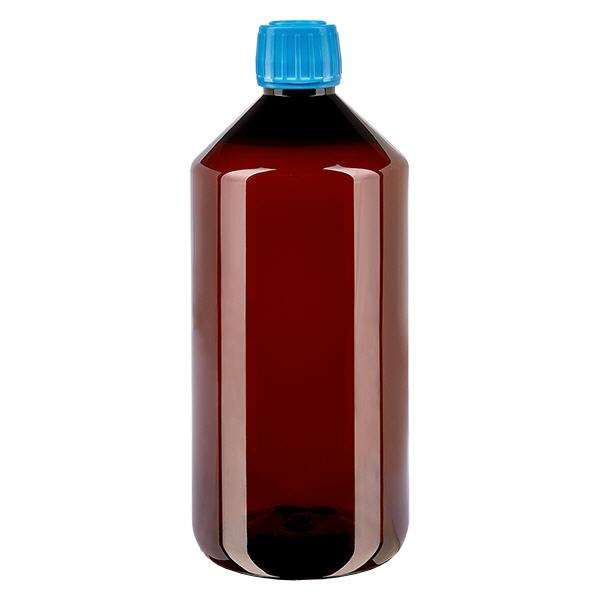 PET-flaske 1000 ml med blå hætte OV PET-flaske 1000 ml med blå hætte OV