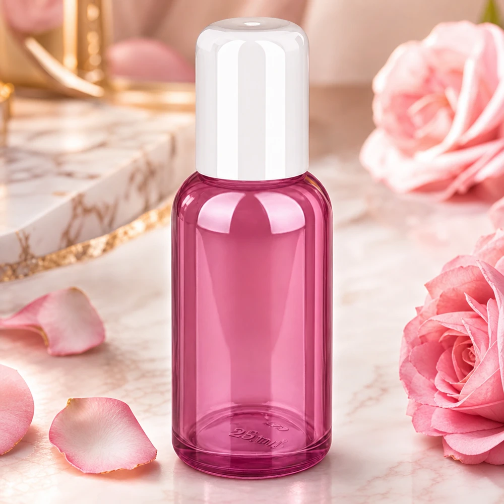 30 ml roll-on-flaske hvid standard PurpleLine UT18/30 Elegant 30 ml roll-on-flaske i lilla-violet med hvidt låg til professionelle kosmetikprodukter
