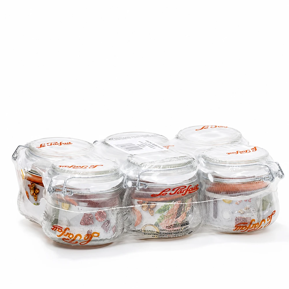 Le Parfait® glas 250 ml Ø70 mm opbevaring 250 ml Le Parfait opbevaringsglas med svingtop i et sæt med 6 gennemsigtige konservesglas Super model