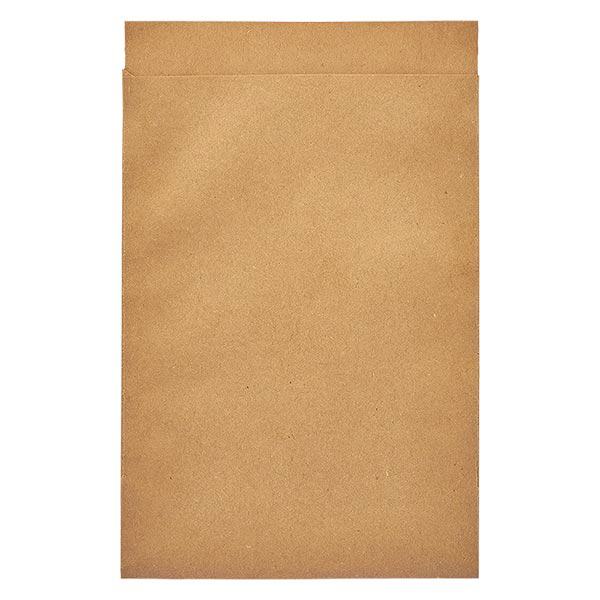 Flad pose brun (pakke med 100) 85x117mm. Fremstillet af natronpapir. Fødevaresikker. Uden side- og bundkile. 50 g/m².