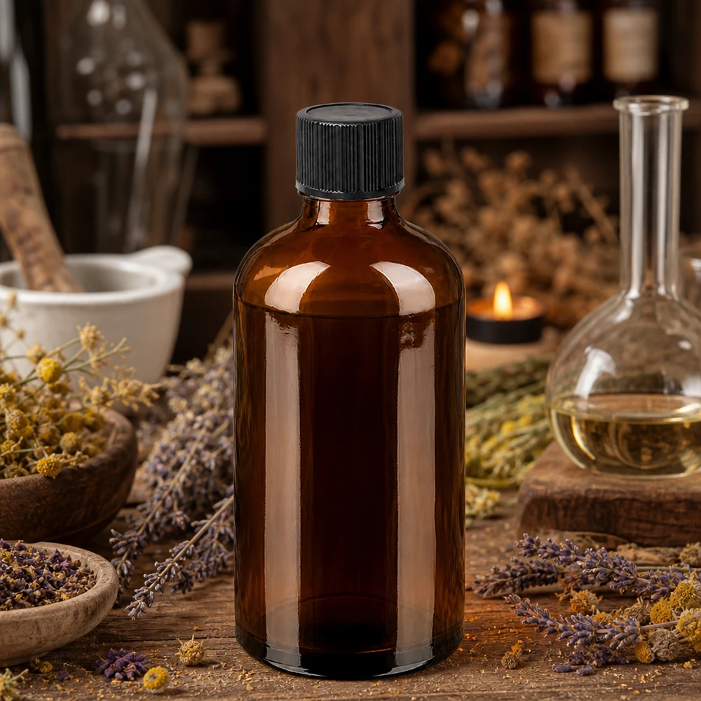 100 ml dråbeflaske 1 mm sort STD BrownLine UT18/100 Præcis 1 mm dråbeåbning på 100 ml ravfarvet glasflaske til nøjagtig dosering af ekstrakter