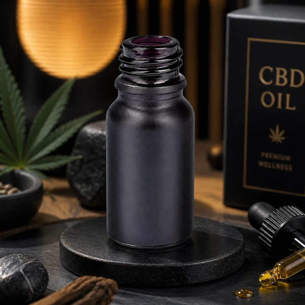 10 ml apoteksflaske BlackLine UT18/10 UNiTWIST Kompakt 10 ml apotekerflaske BlackLine UT18/10 UNiTWIST ideel til CBD-olie og kosmetiske produkter