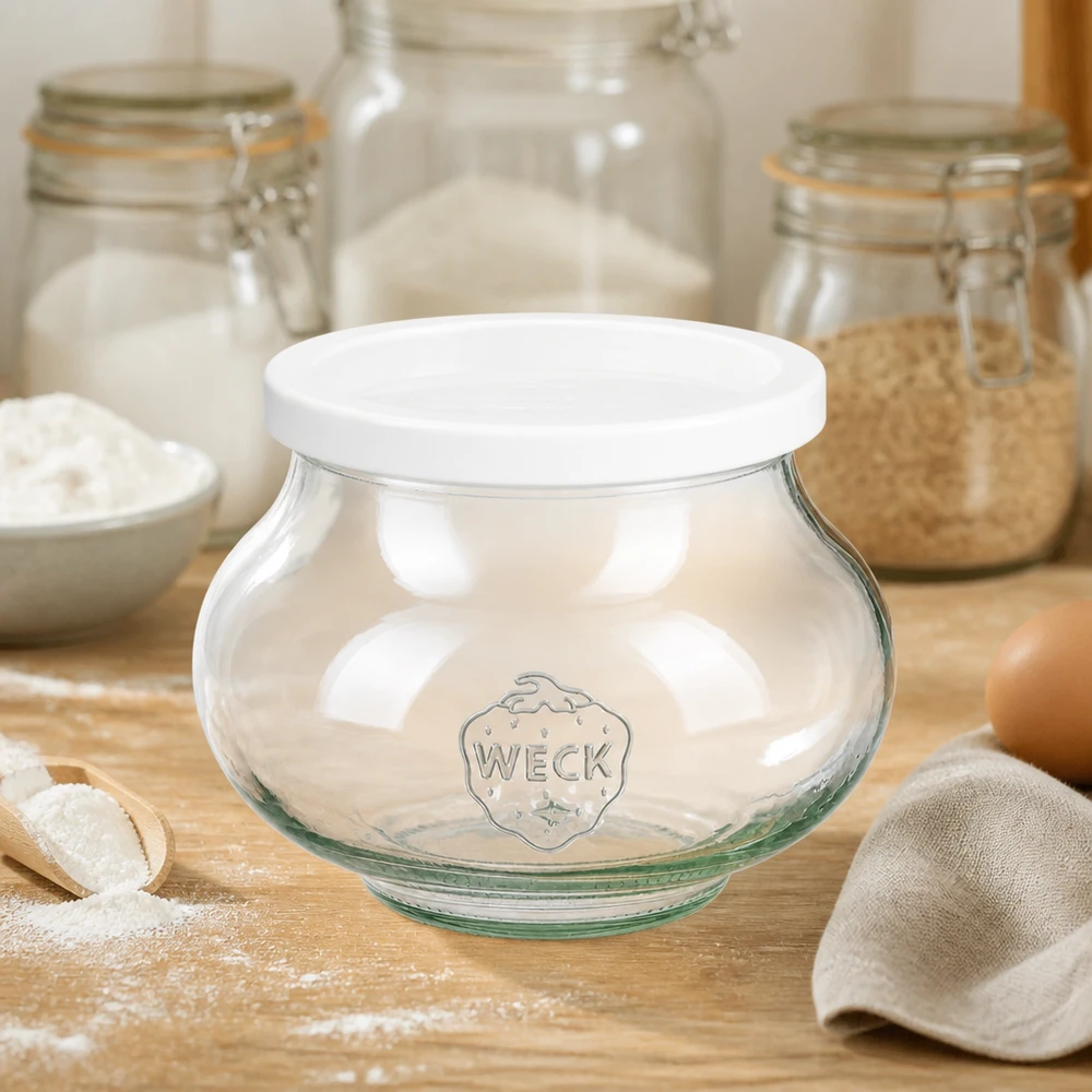560 ml dekorativt glas med friskhedslåg WECK RR80 560 ml dekorativt glas med friskhedslåg WECK RR80