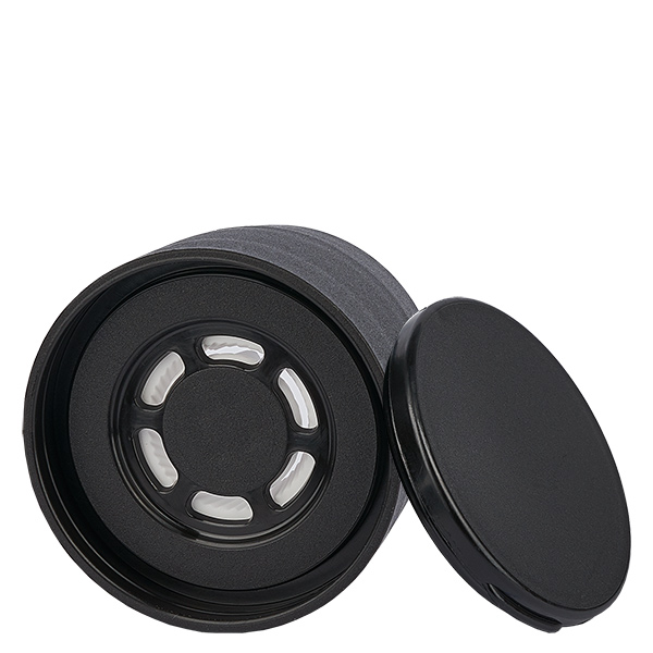 Låg til salt-/krydderikrukke med grov kværn sort - Keramisk kværn grov, 6-huls rystepind ø8mm. 41 mm gevind. Låg, der kan trykkes på. Låg til salt-/krydderikrukke med grov kværn sort - Keramisk kværn grov, 6-huls rystepind ø8mm. 41 mm gevind. Låg, der kan trykkes på.