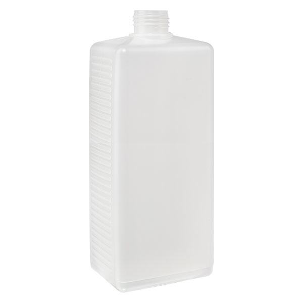 1000 ml firkantet flaske HDPE natur, uden låg 1000 ml firkantet flaske HDPE natur, uden låg