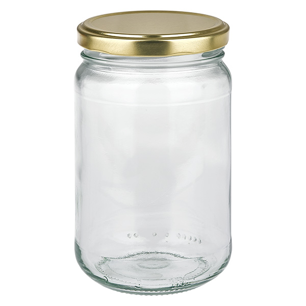 305 ml rund krukke med BasicSeal-låg i guld UNiTWIST