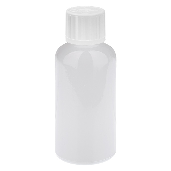 50 ml dråbeflaske 1,2 mm hvid standardlukning børnesikring WhiteLine UT18/50
