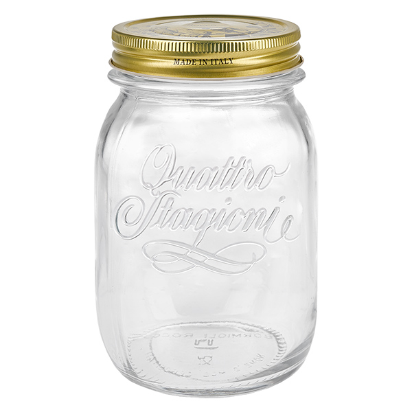 500 ml rund krukke "Quattro Stagioni" med låg