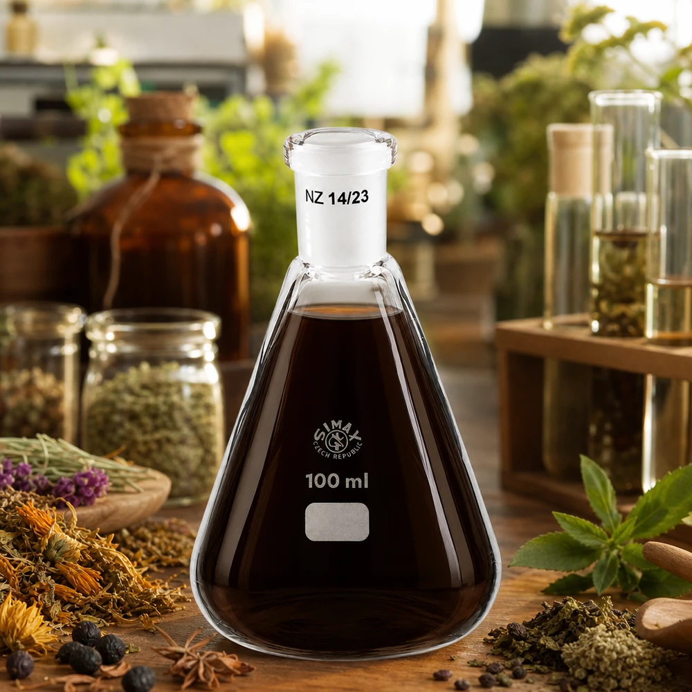 Erlenmeyer-kolbe 100 ml med standard slebet led (14/23) Erlenmeyer-kolbe 100 ml med standard slebet led (14/23)