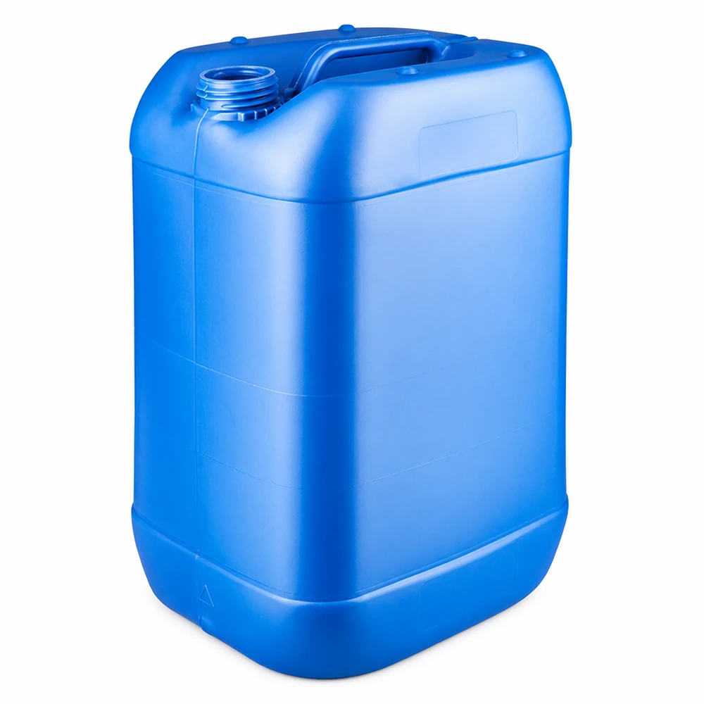 Blå plastdunk på 25 liter uden låg til sikker opbevaring af væsker