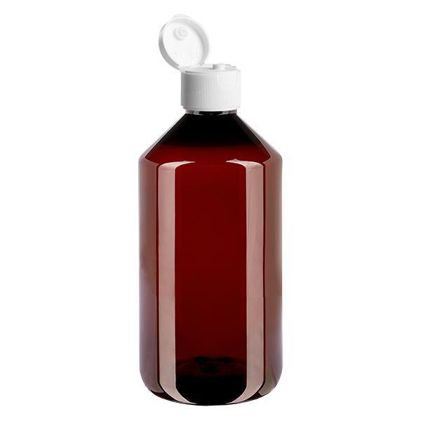 PET-flaske 750 ml med hvid flip-top-kapsel.