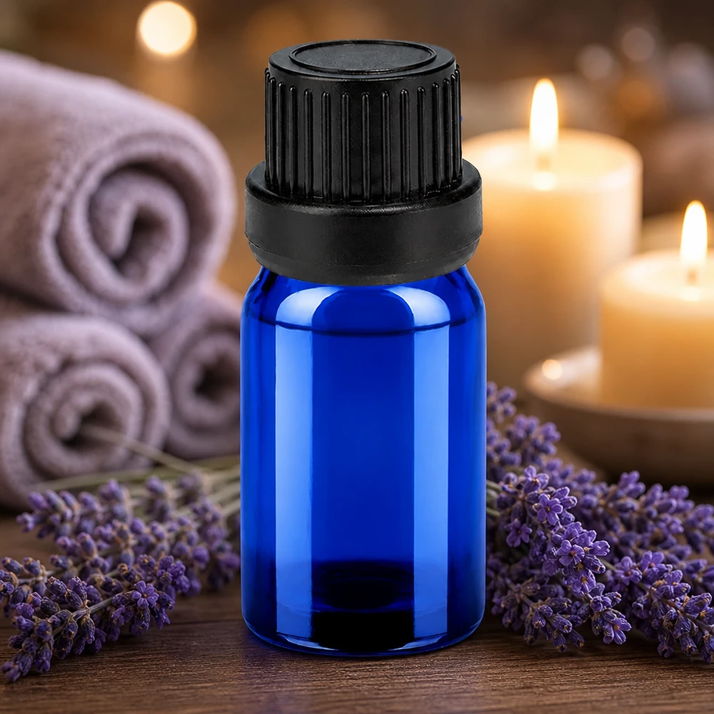 5ml Dropperflaske 2mm sort OV BlueLine UT18/5 Blå glasflaske 5 ml med præcis 2 mm dråbetæller til kontrolleret dosering af væsker