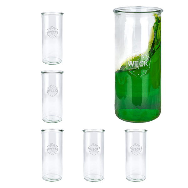 Sæt med 6 Weck-krukker 1500 ml tumblere runde Sæt med 6 Weck-krukker 1500 ml tumblere runde