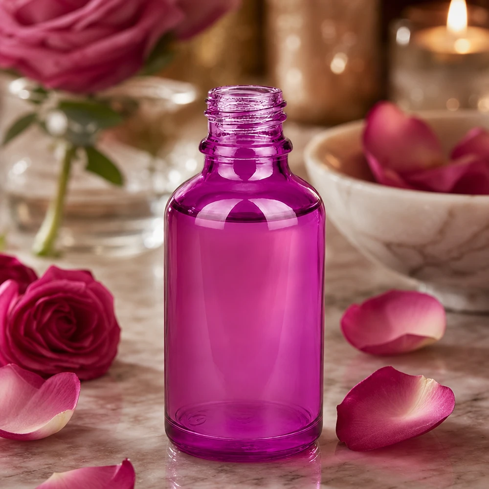 50 ml apoteksflaske PurpleLine UT18/50 UNiTWIST Lilla 50 ml apoteksflaske PurpleLine UT18/50 med UNiTWIST-hætte til kosmetik og aromaterapi