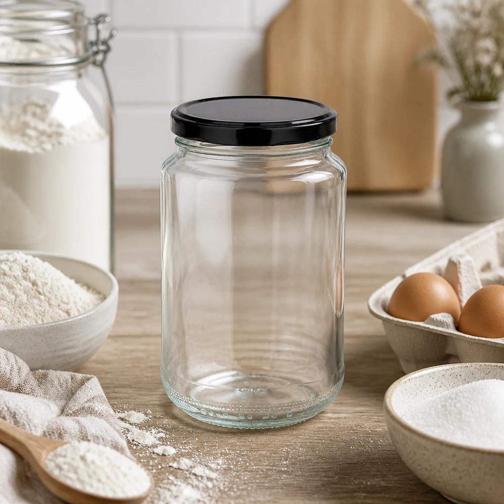 375 ml rund krukke med BasicSeal-låg sort UNiTWIST 375 ml rund krukke med BasicSeal-låg sort UNiTWIST