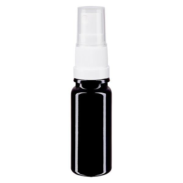 Apotekerflaske viol. 10ml spraytilbehør hvid
