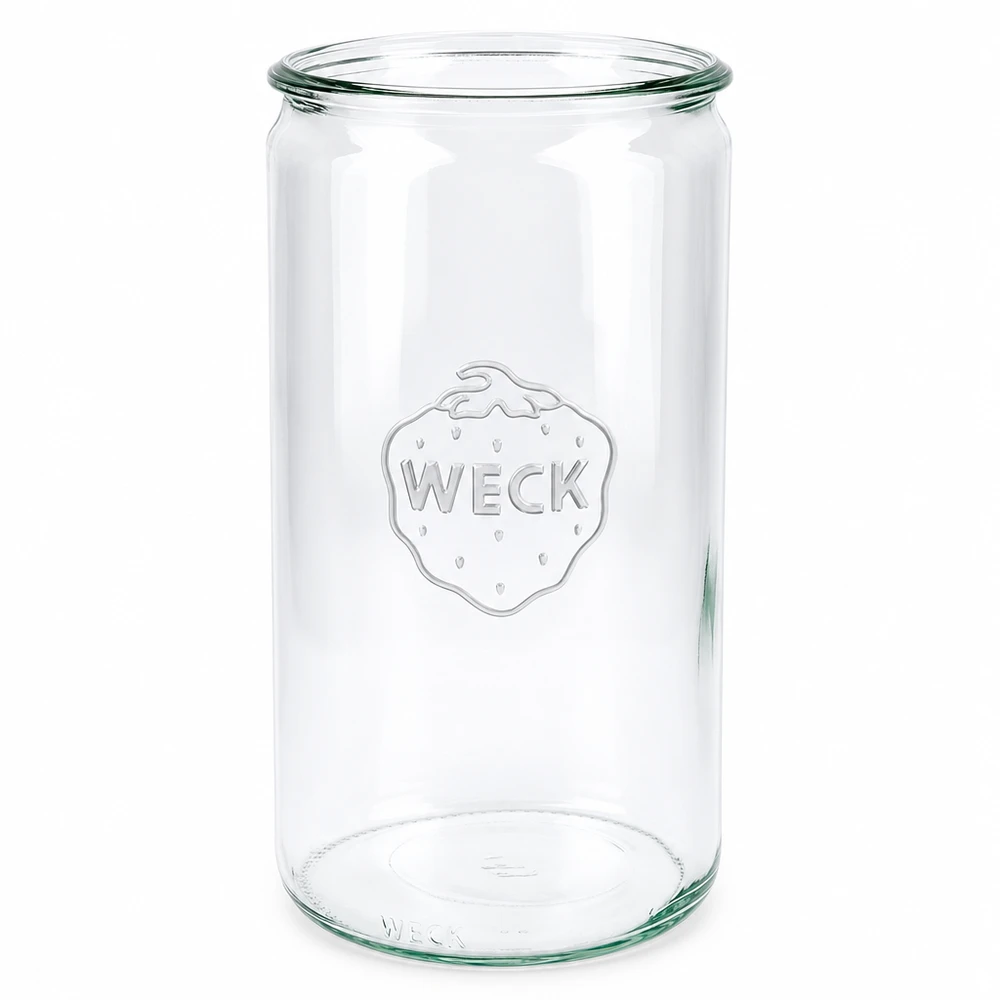 1590 ml WECK RR100-glasbeholder WECK cylinderglas 1590ml RR100 konserveringsglas transparent med præget logo til konservering og indpakning