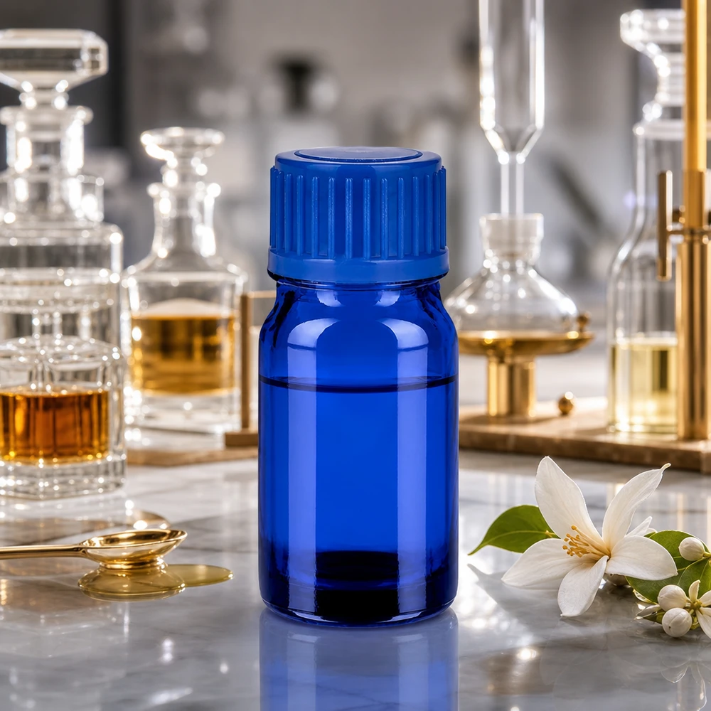 5ml flaske 11mm SV blå STD BlueLine UT18/5 5 ml glasflaske af høj kvalitet med blåt glas UV-beskyttelse til lysfølsomme stoffer