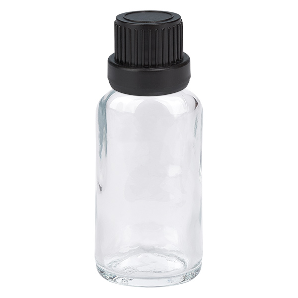 20 ml Dropperflaske 2 mm sort OV ClearL. UT18/20