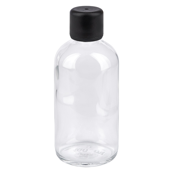 100 ml flaske 6 mm SV sort STD ClearL. UT18/100
