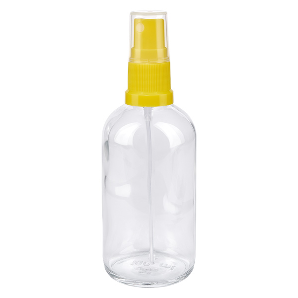 100 ml sprayflaske gul/tr. STD ClearLine UT18/100 100 ml gennemsigtig sprayflaske med gul sprøjtehoved, ClearLine UT18, af plast
