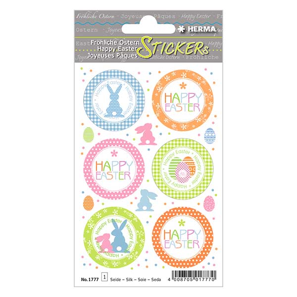 Premium klistermærker "Påskehilsner" (12 klistermærker) | 1 ark = 12 klistermærker.