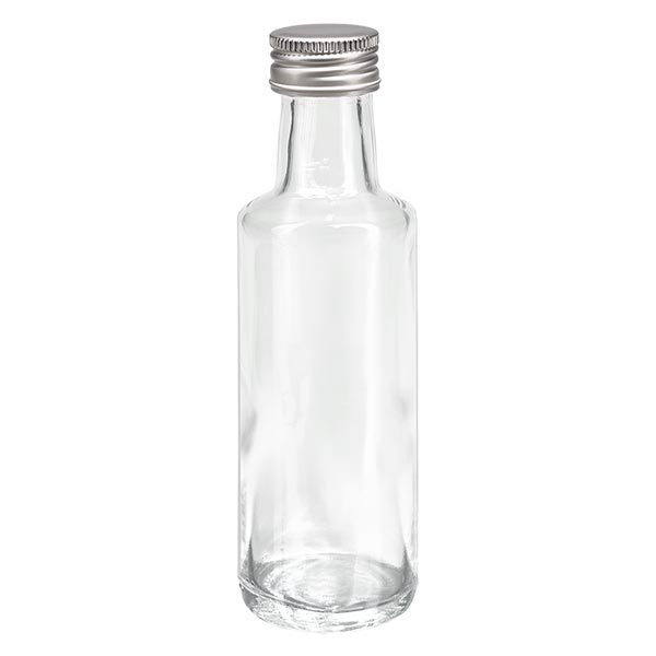 100ml skruelåg rund krystalklar med silb. hætte 100ml skruelåg rund krystalklar med silb. hætte