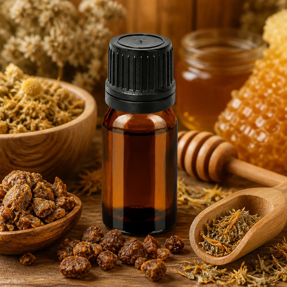 5ml Dropperflaske 1mm sort OV BrownLine UT18/5 Sort dråbehætte UT18/5 på 5 ml ravfarvet glasflaske til naturlige ekstrakter og tinkturer
