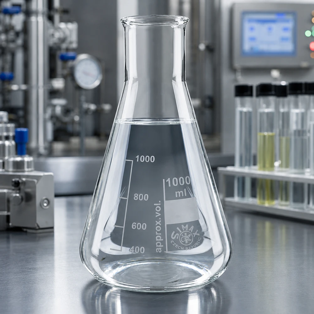 Erlenmeyer-kolbe 100 ml med bred hals Transparent Erlenmeyer-kolbe 1000 ml med konisk form og bred hals til sikker håndtering