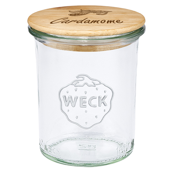 Træcover "Cardamome" med glas WECK 160ml Træcover "Cardamome" med glas WECK 160ml