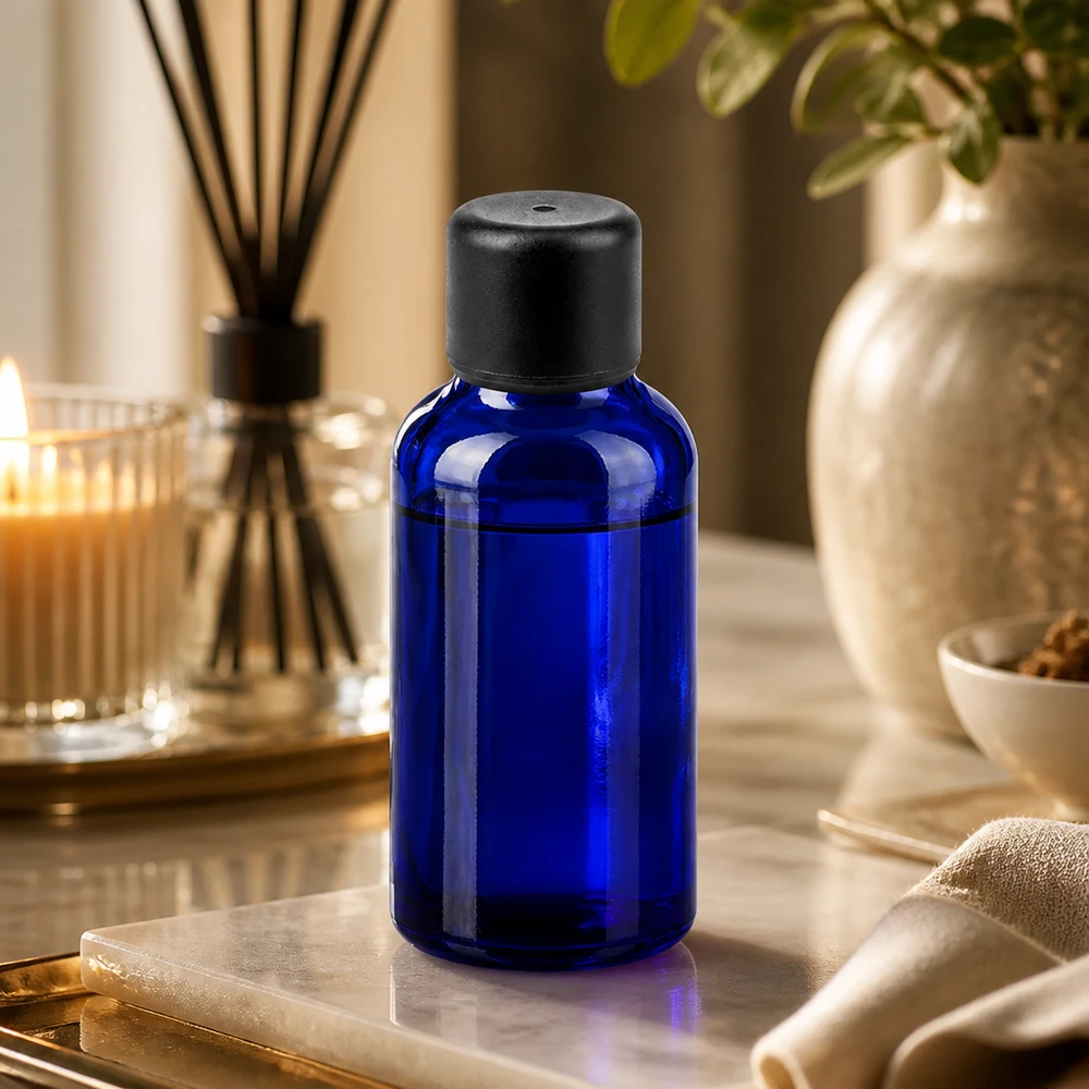 Koboltblå 30 ml apotekerflaske med dråbehætte til aromaterapi og naturkosmetik