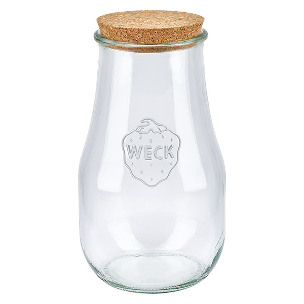 2700 ml tulipankrukke WECK RR100 med kork natur