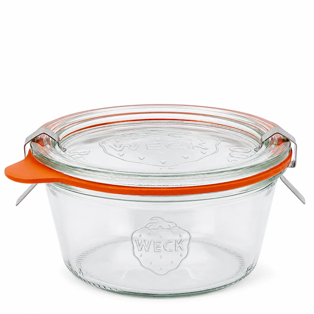 290 ml Briller lav komplet WECK RR100 WECK glas 290 ml RR100 lav med glaslåg og gummiring Konservesglas