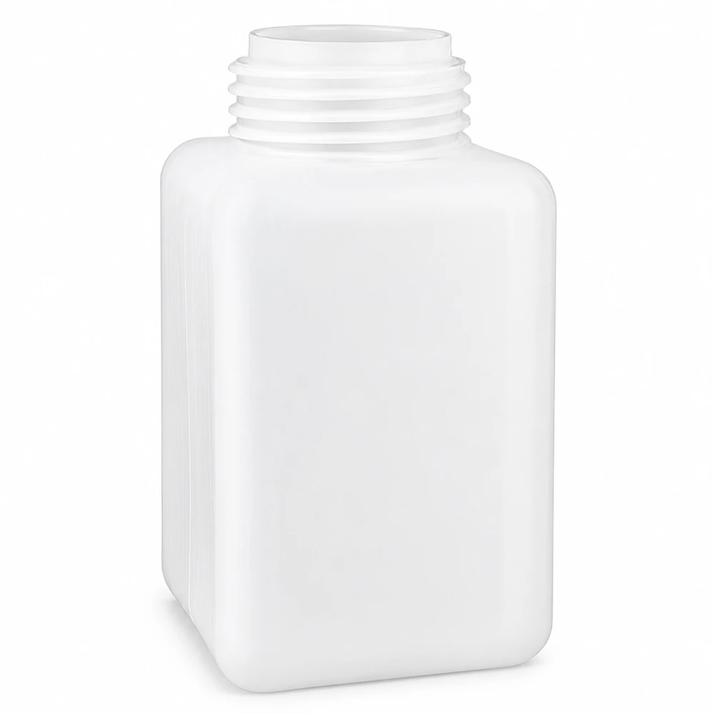 Kemikalieflaske 1000 ml, bred hals fremstillet af PE-HD, naturfarve, GL 65 Kemikalieflaske 1000 ml, bredhalset, PE-HD, naturfarvet, firkantet, uden låg