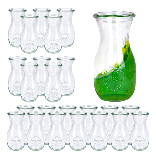 Sæt med 24 Weck-krukker 290 ml juiceflaske Sæt med 24 Weck-krukker 290 ml juiceflaske