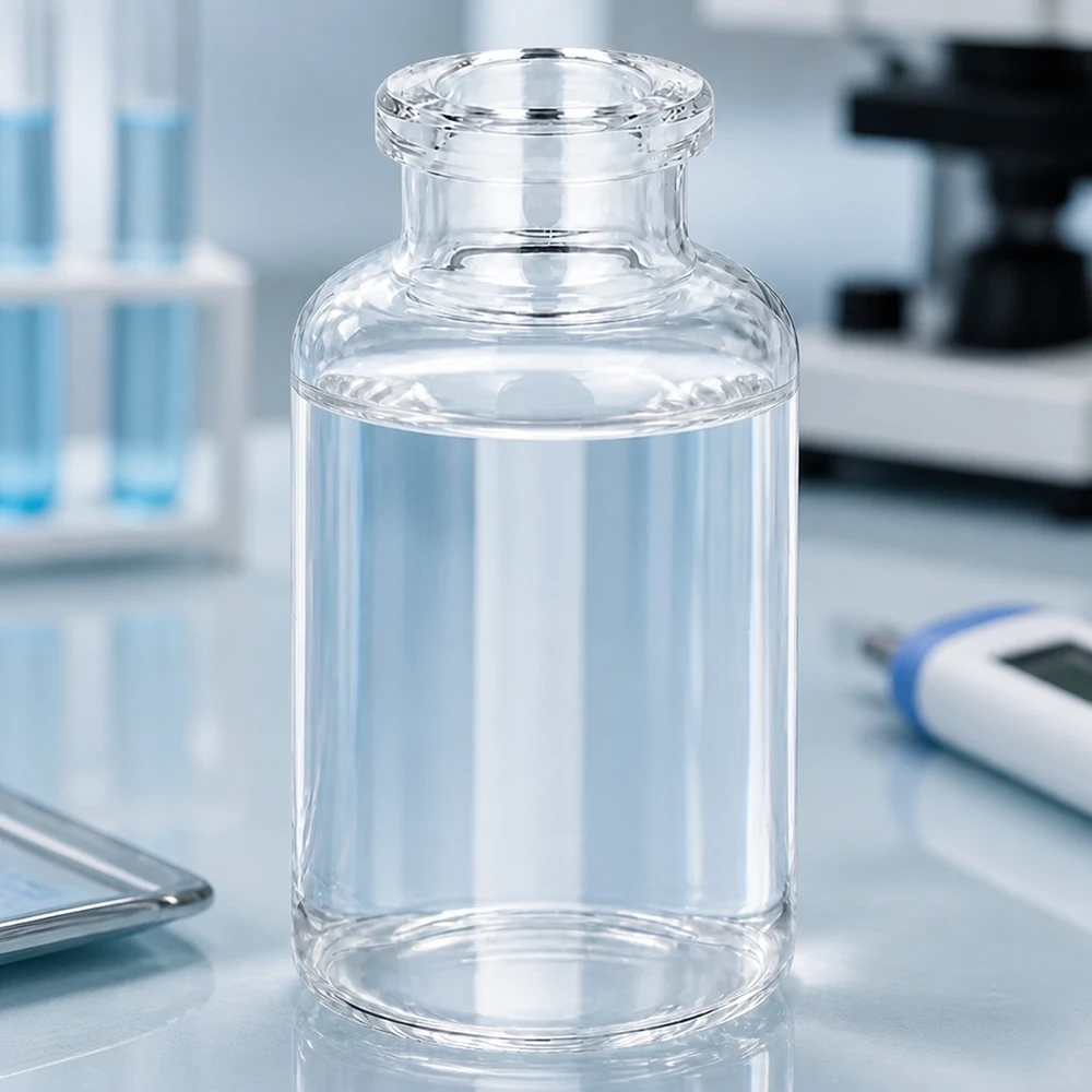 Injektionsflaske i klart glas 20 ml Kleine Klarglas-Injektionsflasche 20ml für sterile Arzneimittelabfüllung im Labor