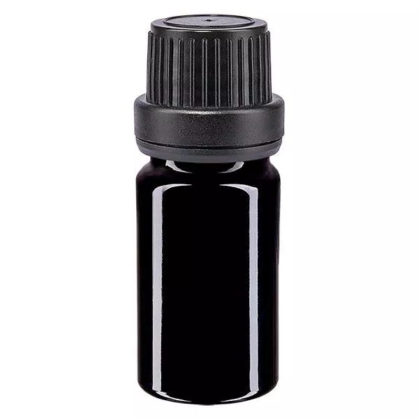 Apoteksflaske viol. 5ml skruelåg sort tæt OV Apoteksflaske viol. 5ml skruelåg sort tæt OV