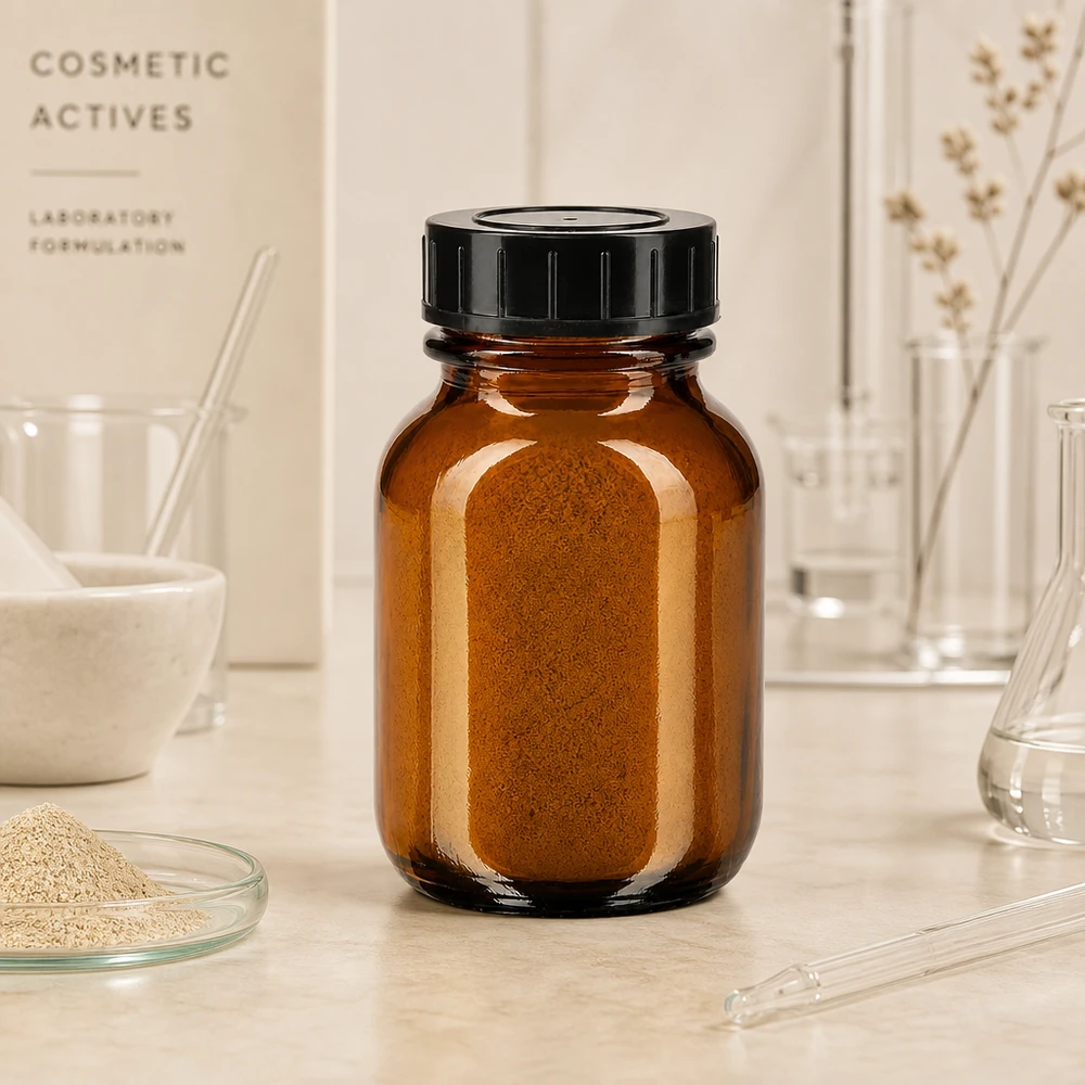 50 ml flaske med bred hals i ravfarvet glas med skruelåg 50 ml apotekerflaske af høj kvalitet lavet af UV-beskyttende ravfarvet glas til kosmetiske formuleringer