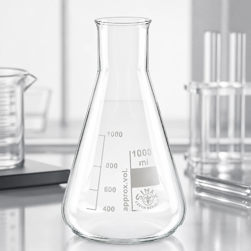 Erlenmeyer-kolbe 1000 ml med bred hals Erlenmeyer-kolbe 1000 ml med bred hals